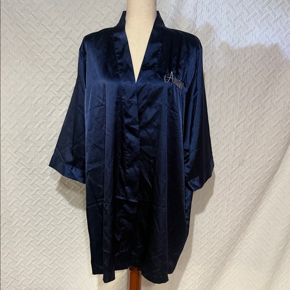 Other - Elegant Navy Blue Satin Robe “Ariana “